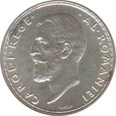Rumänien 50 Bani 1914 Carol I Silber*