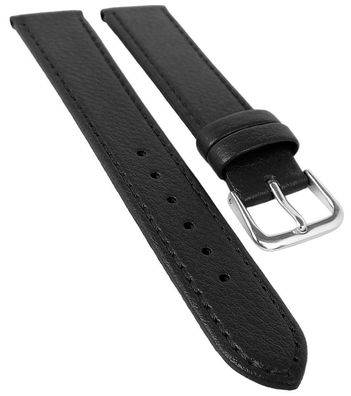 EULIT Kansas XL Uhrenband, flach | Rindleder, genarbt | schwarz 35096