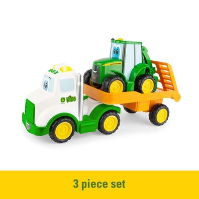 John Deere Transporter Set Spielzeugauto mit Sound + Licht Traktor Abschlepper