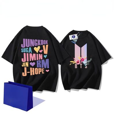 Damen T-shirt Kpop BTS Kurzarm Top Love Yourself Jimin Jung Kook Herren Cotta