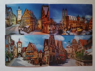 3D Ansichtskarte Rothenburg ob der Tauber Postkarte Wackelkarte Hologrammkarte Bayern