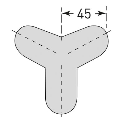 Prallschutz für Ecken Kreis-Form 45/45 mm selbstklebend dreischenkelig