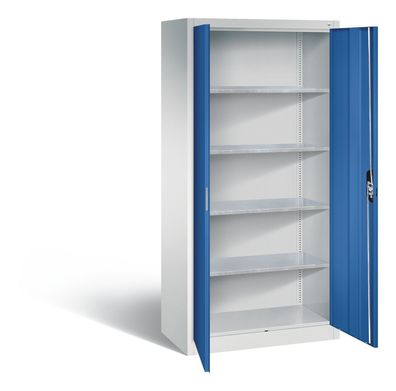 Werkzeugschrank mit Flügeltür 1950x930x500 mm Lichtgrau/ Enzianblau