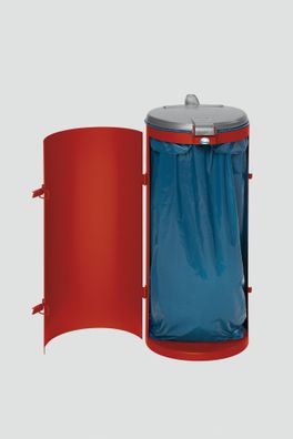Müllsackhalter mit Einflügeltür 120l in rot