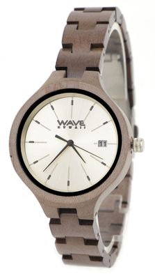 WAVE HAWAII Holz - Armbanduhr / Watch Women, grey maple