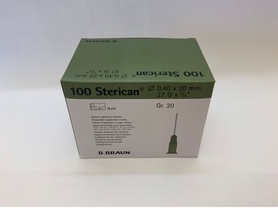 10 x 100 BBraun Sterican* Kanülen Gr.20: 0,40 x 20 mm, grau - Kanülen