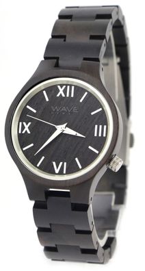 WAVE HAWAII Holz - Armbanduhr / Watch Women, ebony