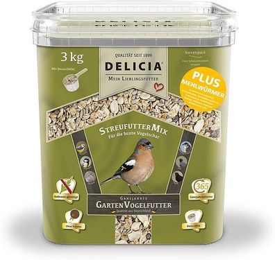 Delicia Streufuttermix 3 kg Vogelfutter Gartenvögel Ganzjahresfutter
