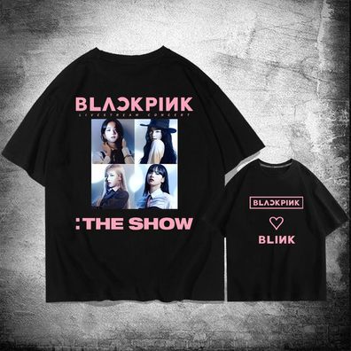 Damen T-shirt Kpop Blackpink Periphery Kurzarm Top Jennie Rose Lisa Cotta