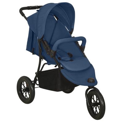 vidaXL Kinderwagen Marineblau Stahl