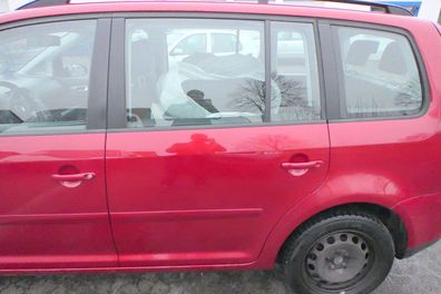 VW Touran 1T 1T3 Tür hinten links rot braun LA3W mit Scheibe