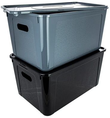Centi Box Toronto mit Deckel schwarz oder grau 39 x 26 x 20,5 cm 17 Liter Polyprop...