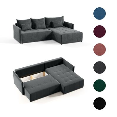 Ecksofa Eckcouch L Form Sofa mit Schlaffunktion Molo Bettkästen Couch Sofagarnitur