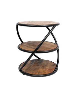 Couchtisch Tower 43 x 50 x 43 cm Mangoholz und Eisen