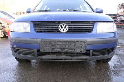 VW Passat 3B Stoßstange vorne Frontstoßstange Stoßfänger blau LR5V Grill