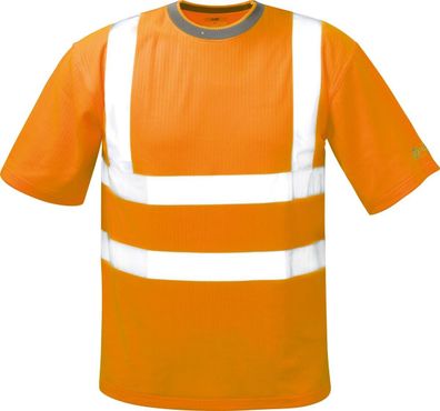 Warnschutzshirt , T-Shirt, orange und gelb, Rundhals, Arbeitsbekleidung, Sommer