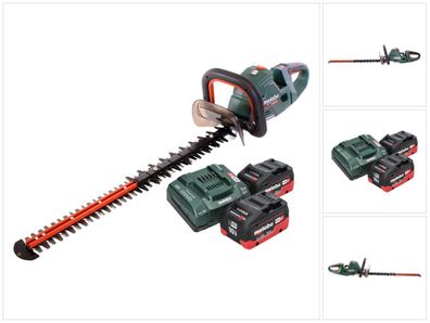 Metabo HS 18 LTX BL 65 Akku Heckenschere 18 V 60 cm + 2x Akku 10,0 Ah + Ladegerät