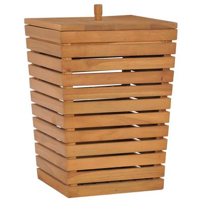 vidaXL Wäschekorb 30×30×45 cm Teak Massivholz
