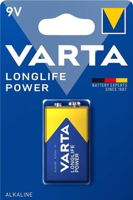 Varta Longlife Power 9V Block - Alkali-Mangan Batterie (Alkaline)