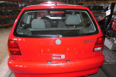 VW Polo 6N Heckklappe Klappe hinten Kofferraumklappe mit Scheibe rot LP3G 155858