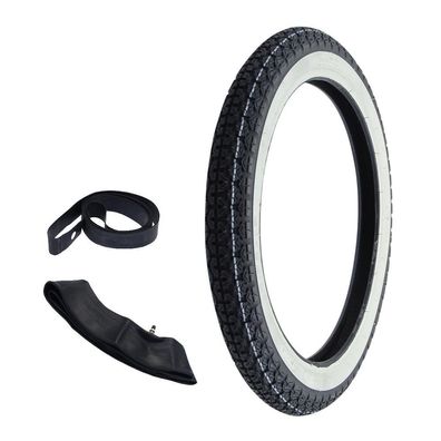 Reifen Weißwand Kenda K265 2.75-17 (2 3/4 x 17) 41P TT + Schlauch + Felgenband