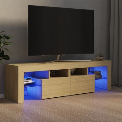 vidaXL TV-Schrank mit LED-Beleuchtung Sonoma-Eiche 140x36,5x40 cm