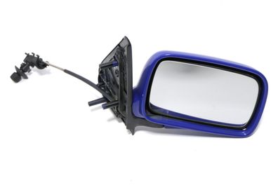 VW Polo 6N manueller manuell Spiegel Außenspiegel rechts blau & Glas
