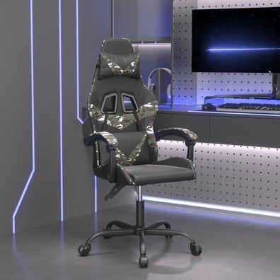 vidaXL Gaming-Stuhl Schwarz und Tarnfarben Kunstleder