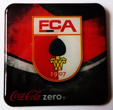 Coca Cola Zero - Fußballvereine - FC Augsburg - Kühlschrankmagnet 6 x 6 cm