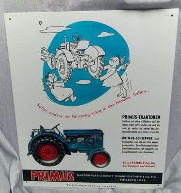Primus Traktoren / Schlepper, Blechschild