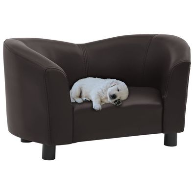 vidaXL Hundesofa Braun 67x41x39 cm Kunstleder