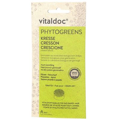 vitaldoc® Phytogreens Keimsaaten - Kresse 70g, Bio, für Keimschale