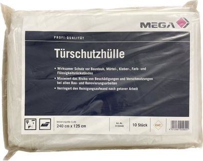 10x MEGA Türschutzhülle 125,00 cm x 240,00 cm