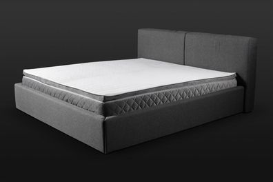 Graues Doppelbett Polster Betten Bettkasten Design Eleganter Stoff Bett