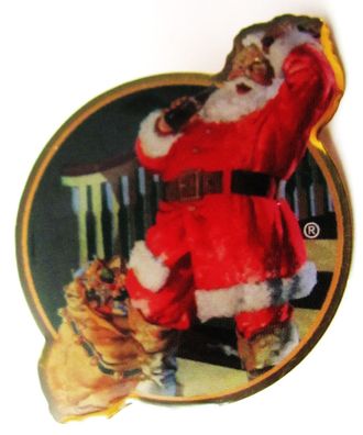 Coca Cola - Weihnachtsmann mit Geschenken - Pin 38 x 34 mm