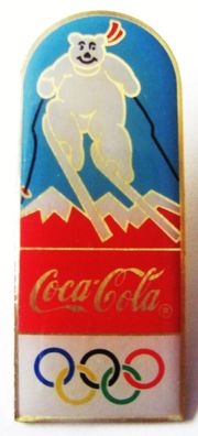 Coca Cola - Olympische Spiele - Skiabfahrt - Pin 50 x 19 mm