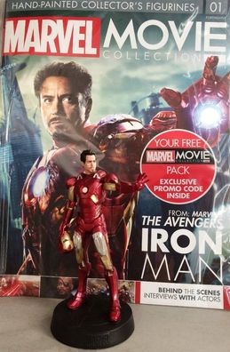 MARVEL MOVIE Collection #01 Iron Man Figurine Eaglemoss engl. Magazin