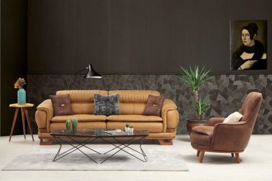 Garnitur Sofagarnitur Sofa Luxus Komplette Couchgarnitur 3 + 1 Sitzer Sessel Neu