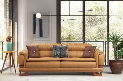 Dreibettsofa Dreisitzer Sofa 3 Sitzer Sofas Luxus Design Wohnzimmer Kunstleder