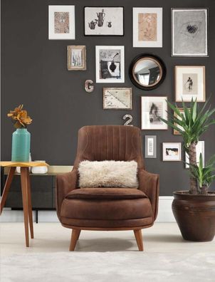 Sessel Ohrensessel Design Polster Sofa Wohnzimmer 1Sitz Kunstleder Sitzer Neu