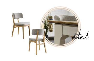 Stuhl Esszimmer Sessel Stühle Holz Beige Einsitzer Modern Lehnstuhl
