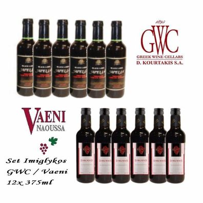 Imiglykos Rotwein lieblich 12x 375ml Set GWC Kourtaki / Vaeni Naoussa