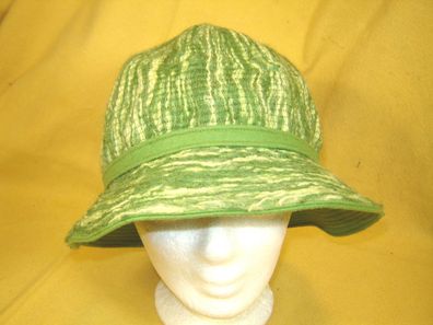 Vintage ausgefallener Hut 70er 80er Jahre Tweed hellgrün p B9 Z