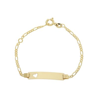 JuwelmaLux ID Armband 585/000 (14 Karat) Gold mit Gravurplatte Herz ...