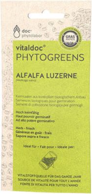 vitaldoc® Phytogreens Keimsaaten- Alfalfa Luzerne 65g, Bio, Samen für Sprossenglas