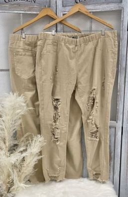 Gr. 46 - 56 Jeans Jeggings Beige Plussize/ Übergröße/ Große Größe