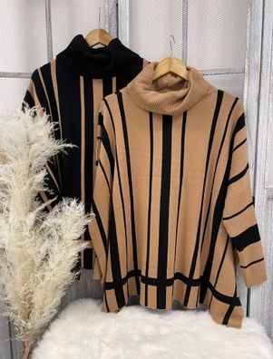 Gr. 48 - 54 Feinstrick Pullover mit Muster Übergröße/ Plussize/ Große Größe