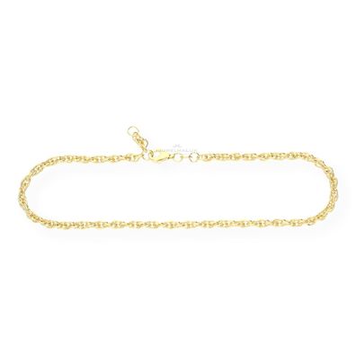 JuwelmaLux Fußkette Doppelanker Sterling Silber goldplattiert 925/000 ...