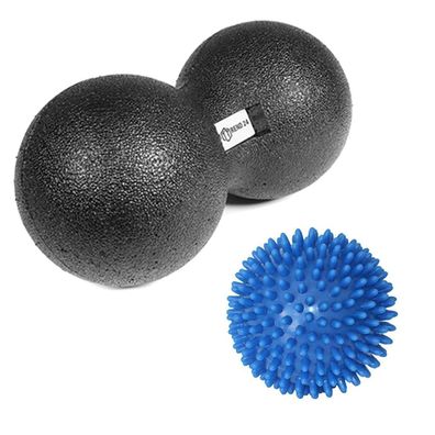 Faszienball Duoball 12cm + ø 9cm Massageball Igelball