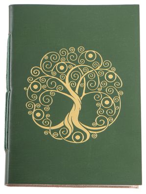 Schreibbuch Lebensbaum grün/ gold